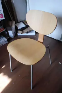 Sedia design scandinavo - legno naturale e metallo