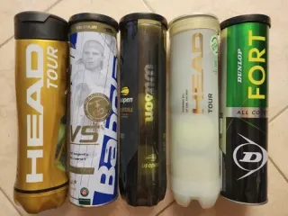 5 sealed tubes Head Babolat Dunlop tennis balls