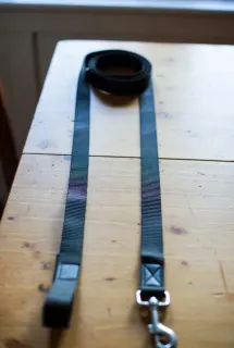 Long dog leash - black nylon