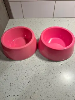 Coppia ciotole plastica rosa fucsia