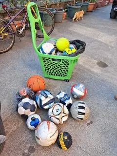 Lot mixed sport balls - football, volleyball, basketball