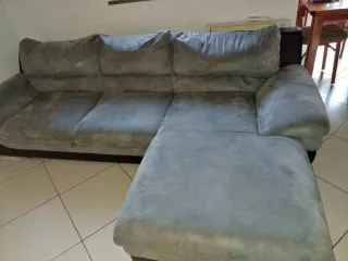 Divano angolare grigio-taupe - con chaise longue