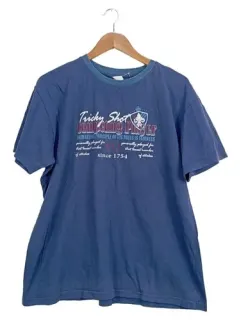 Blue T-shirt with vintage Boomerang graphic print