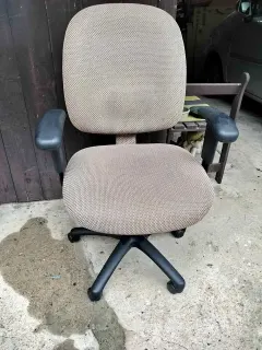 Beige/taupe ergonomic office chair - on wheels