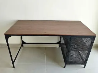 Bureau bois et metal avec caisson