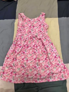 Pink floral sleeveless dress - size M