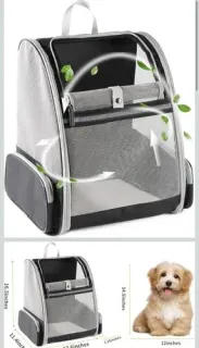 Breathable backpack carrier for dogs and cats