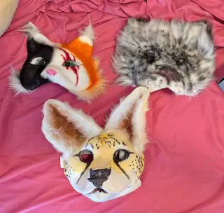 Tre maschere fursuit gatto/volpe/lince