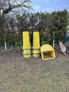 Lot yellow PVC drainage pipes - 3 pieces
