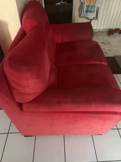 Burgundy velvet sofa for living room