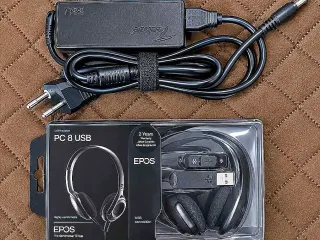 Headset EPOS PC 8 USB und Laptop-Netzteil