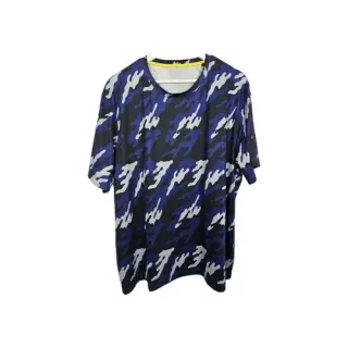Blue camo pattern T-shirt