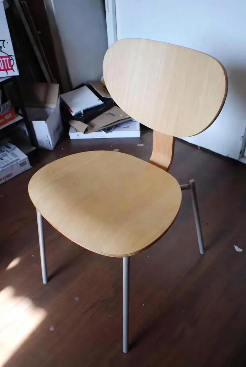 Sedia design scandinavo - legno naturale e metallo