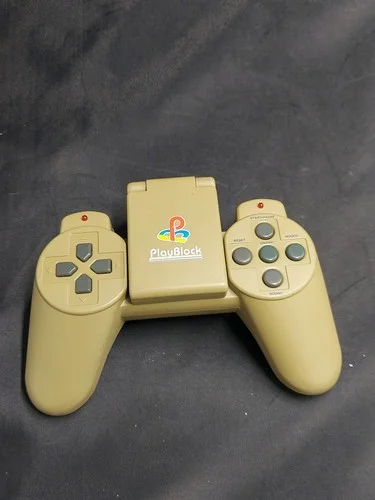 PlayBlock vintage PlayStation-style beige controller