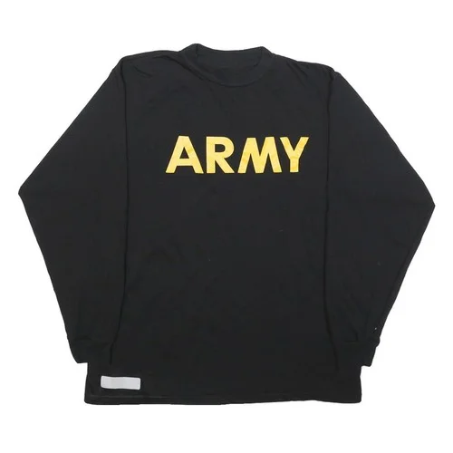 Black long-sleeve T-shirt ARMY print