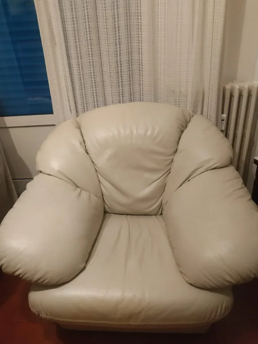 White leather armchair - comfortable and designer