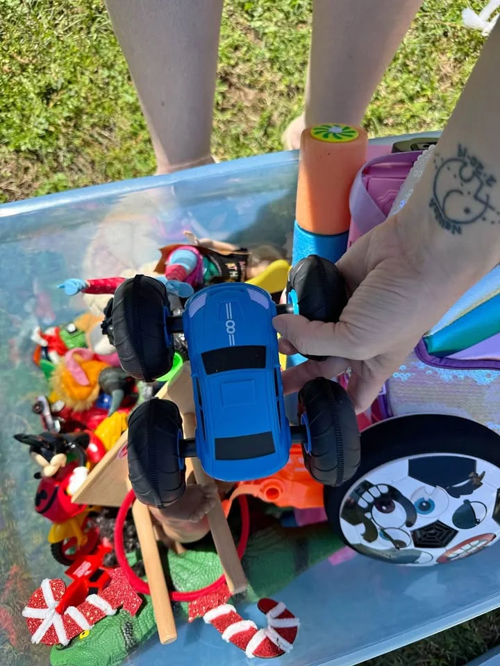 Macchinina monster truck blu e giochi assortiti