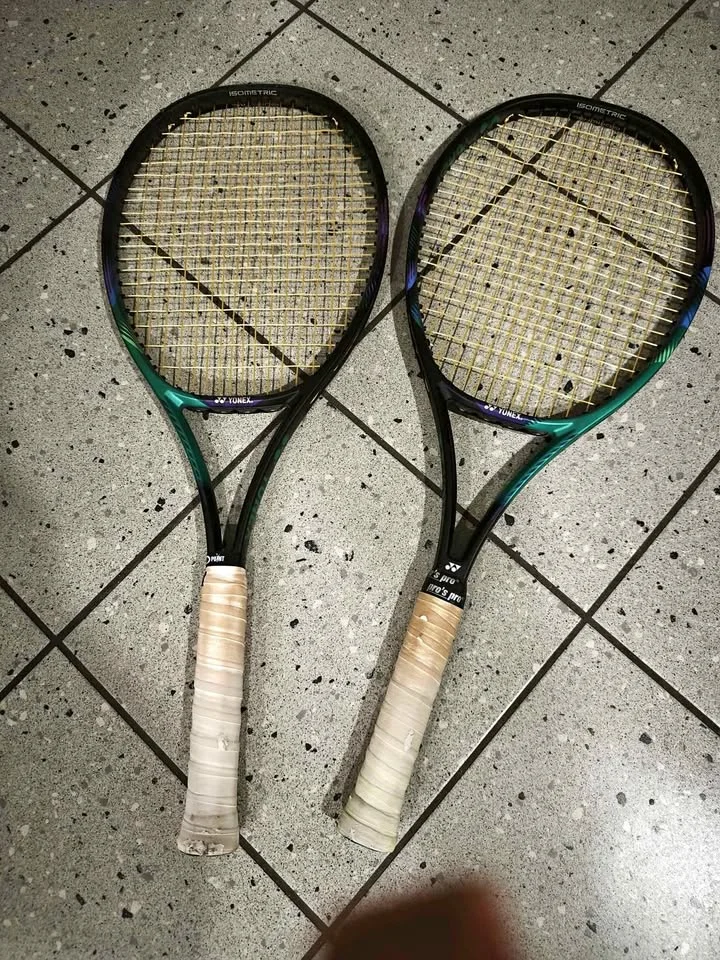 2 used green tennis rackets - for training