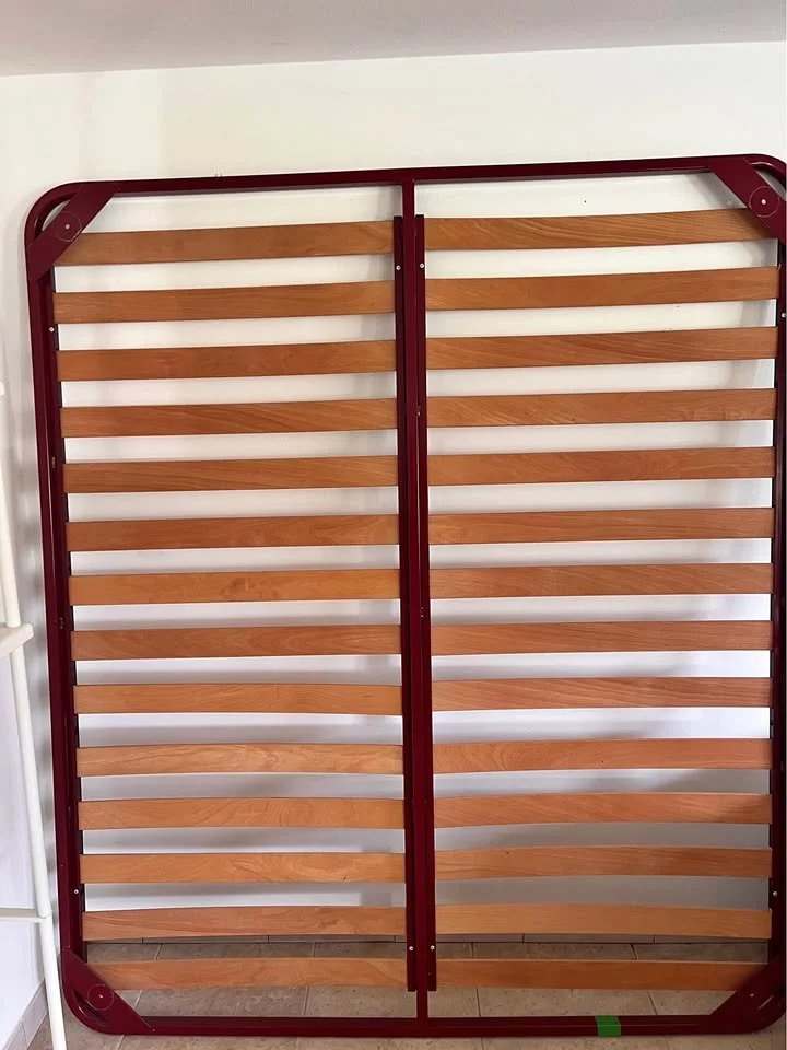 Slatted base for double bed - burgundy frame