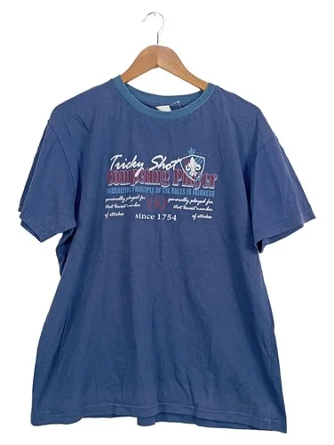Blue T-shirt with vintage Boomerang graphic print