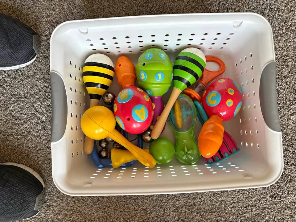Cesto strumenti percussione bambini