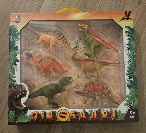 Set dinosauri in scatola 5 figure colorate 5+ anni