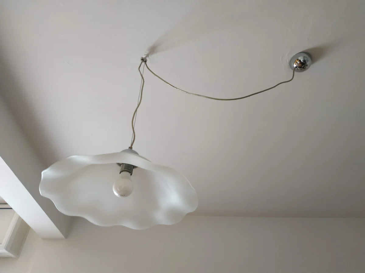 Lampada a sospensione vetro bianco - design nordico