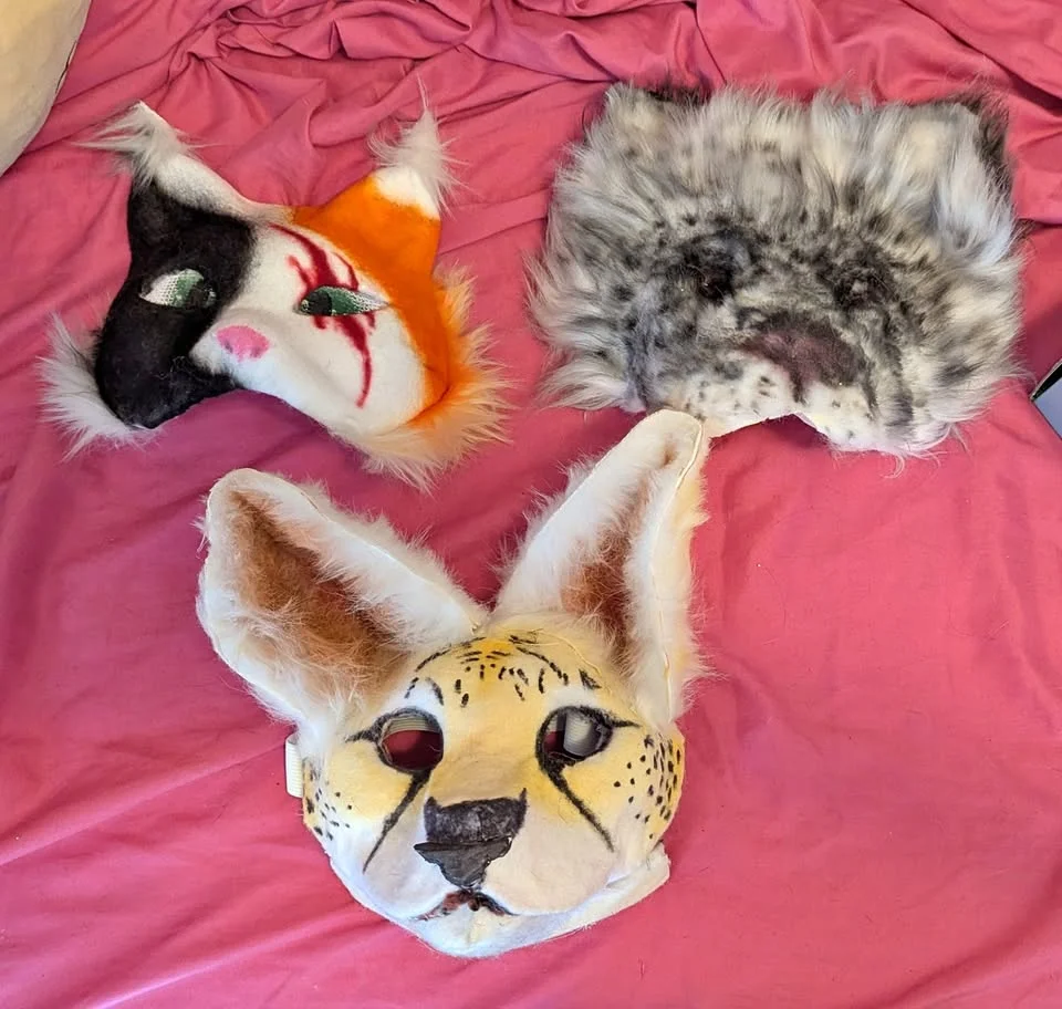 Tre maschere fursuit gatto/volpe/lince