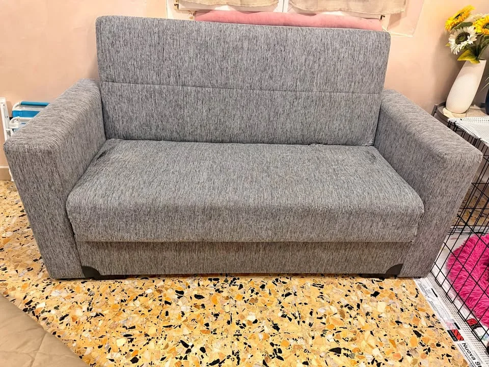 2-seater grey sofa bed