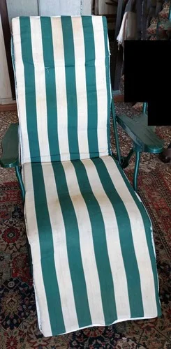 Garden deck chair green and white stripes