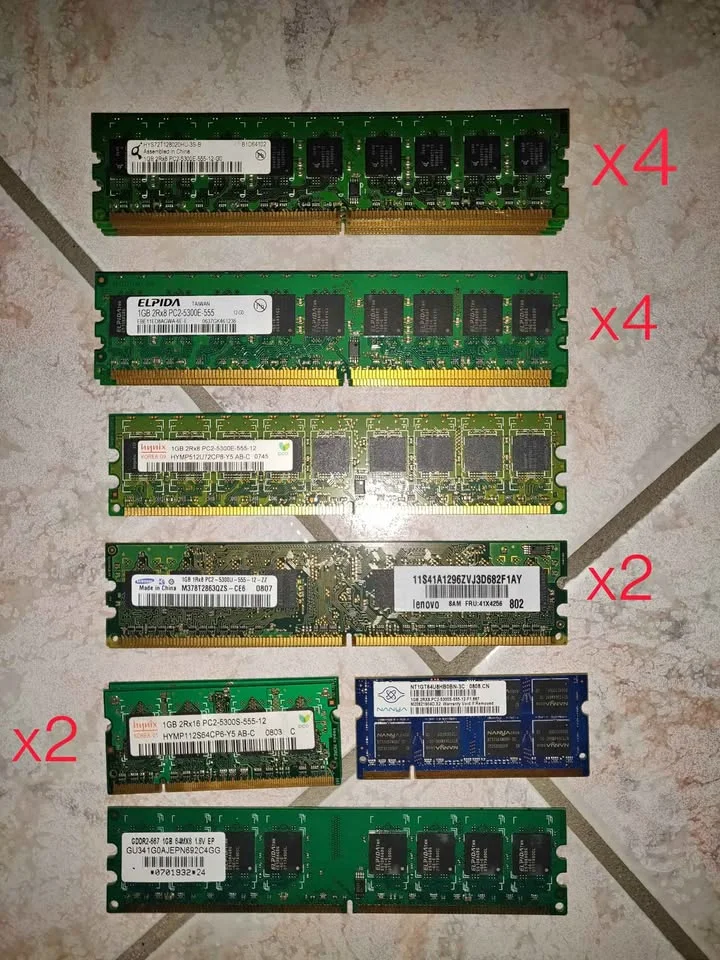 Lot DDR2 RAM - various sizes, for PC upgrade
