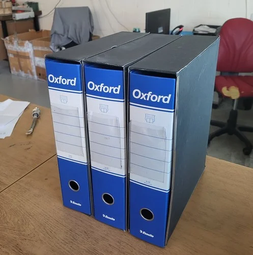 3 large blue Oxford binders for archive