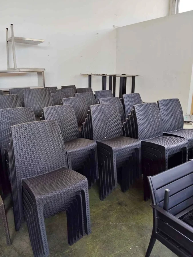 Sedie da esterno impilabili effetto rattan - lotto
