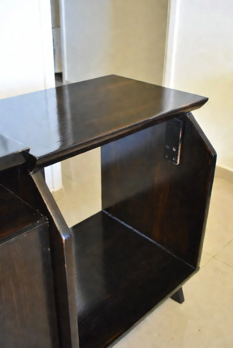Vintage dark wood TV unit - retro style